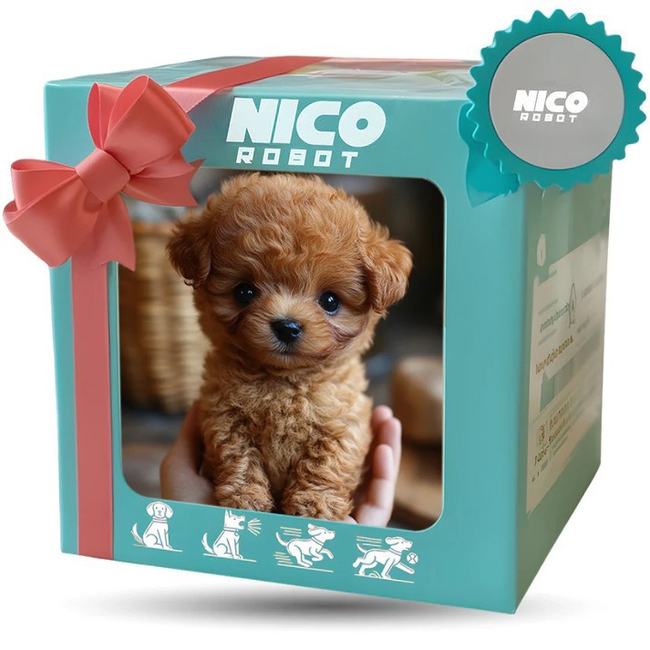 Interactive Squeaky Plush Dog Toy - Nico Robot Chien de Compagnie Électronique